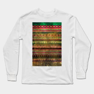 Magic aztec grungy tribal pattern Long Sleeve T-Shirt